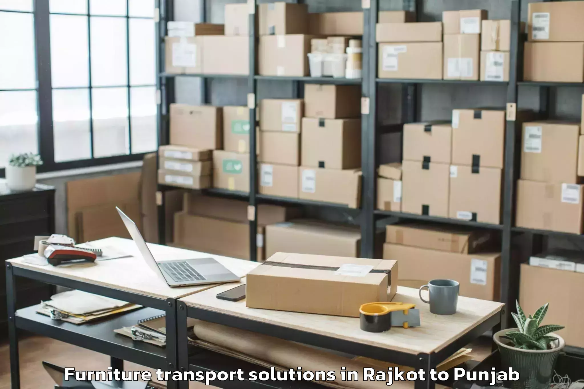 Professional Rajkot to Malerkotla Furniture Transport Solutions